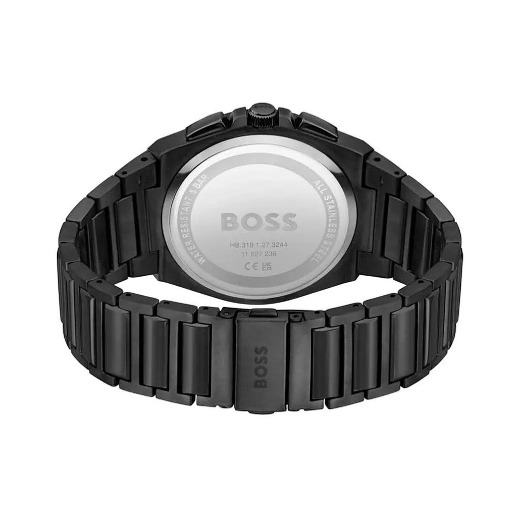 Hugo Boss Steer Analog Black Dial Black Steel Strap Watch For Men - 1514068 Buy Now By Hugo Boss