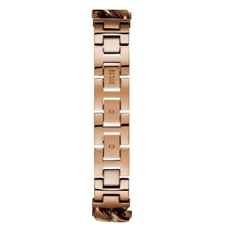 Guess Vanity Diamonds Silver Dial Gold Steel Strap Watch for Women - W1030L4 Buy Now By Guess