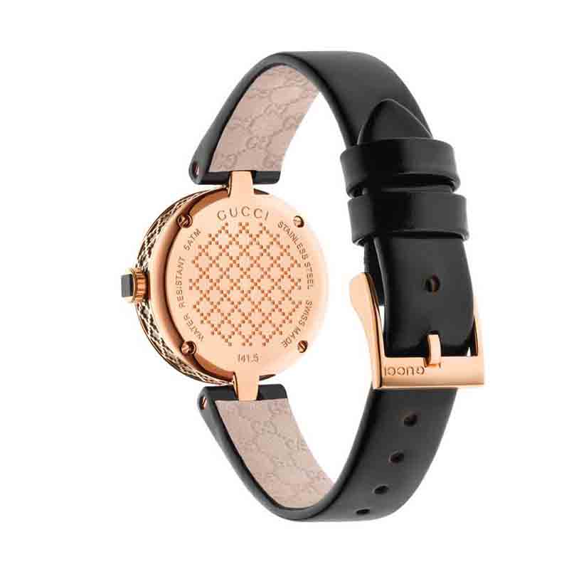 Gucci Diamantissima Quartz Black Dial Black Leather Strap Watch for Women - YA141501 Buy Now By Gucci