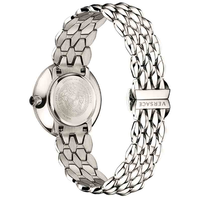 Versace V-Flare Quartz Black Dial Silver Steel Strap Watch for Women - VEBN00618 Buy Now By Versace