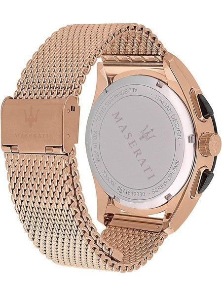 Maserati Traguardo 45mm Chronograph Rose Gold Mesh Strap White Dial Watch For Men - R8873612011 Buy Now By Maserati