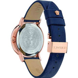 Versace Virtus Quartz Blue Dial Blue Leather Strap Watch for Women - VEHC00419 Buy Now By Versace