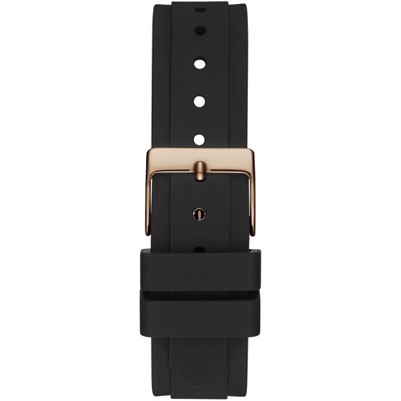 Guess Solstice Diamonds Black Mother of Pearl Dial Black Rubber Strap Watch for Women - GW0113L2 Buy Now By Guess