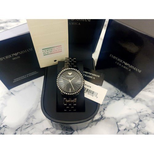 Emporio Armani Ceramica Crystals Black Dial Black Ceramic Strap Watch For Women - AR1478 Buy Now By Emporio Armani