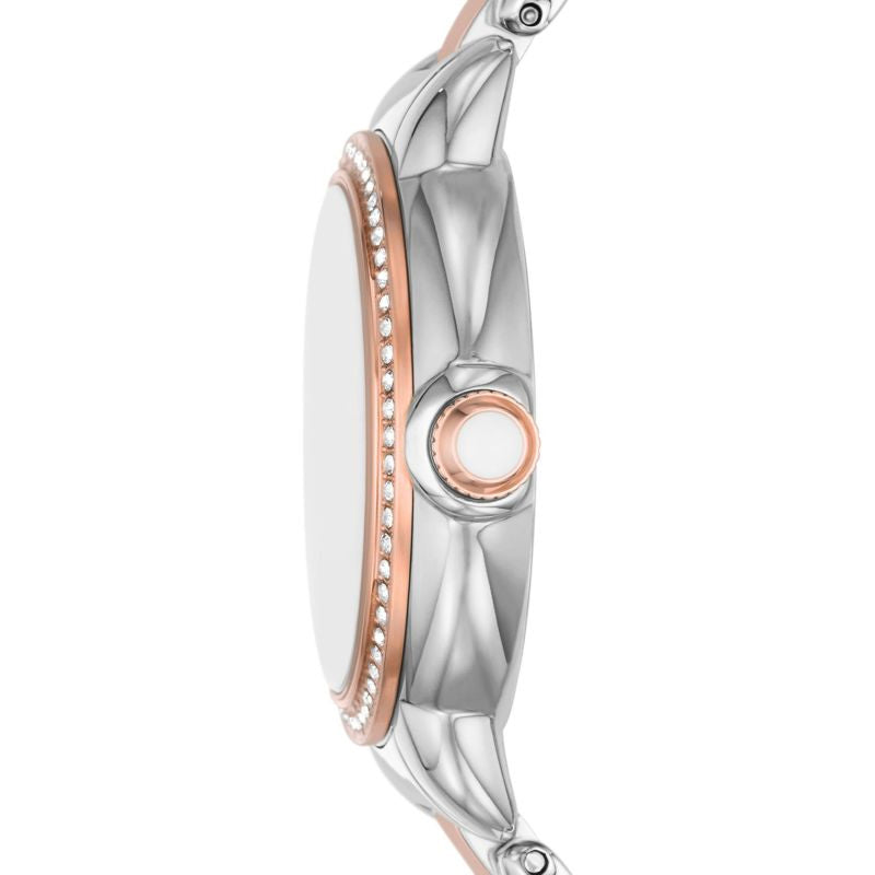 Emporio Armani Three Hand Quartz Mother of Pearl Dial Two Tone Steel Strap Watch For Women - AR11569 Buy Now By Emporio Armani