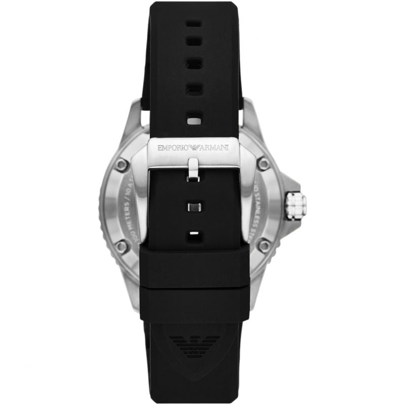 Emporio Armani Meccanico Automatic Black Dial Black Silicone Strap Watch For Men - AR60062 Buy Now By Emporio Armani