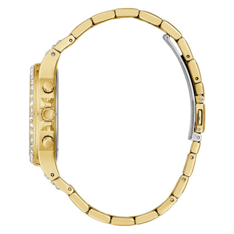 Guess Moonlight Multi Function Diamonds Gold Dial Gold Steel Strap Watch for Women - GW0320L2 Buy Now By Guess