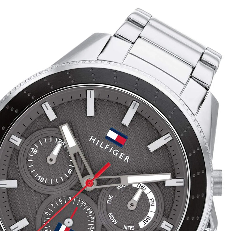 Tommy Hilfiger Aiden Chronograph Grey Dial Silver Steel Strap Watch For Men - 1791857 Buy Now By Tommy Hilfiger