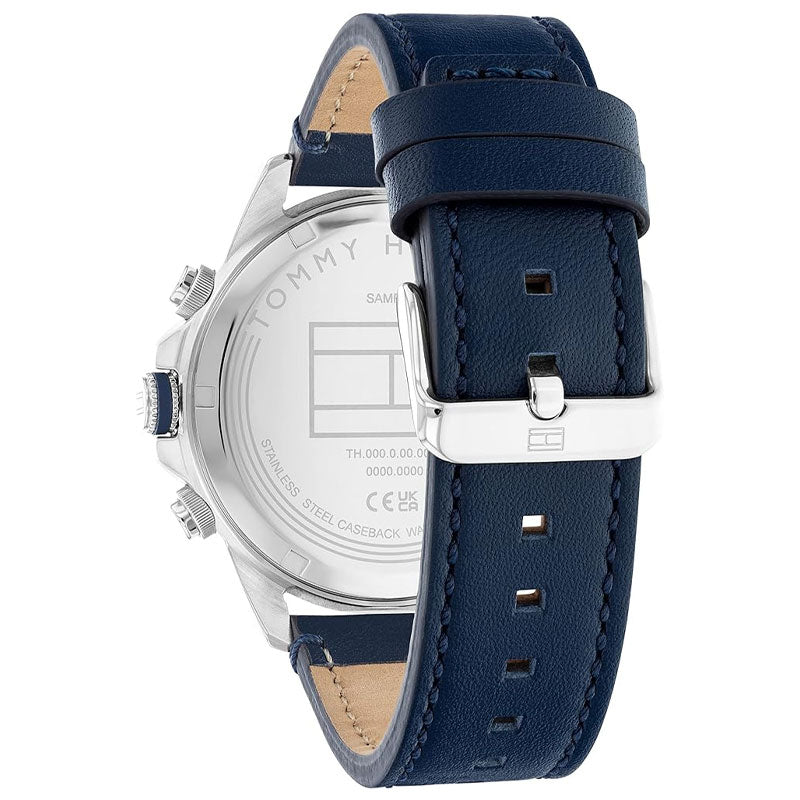 Tommy Hilfiger Lars Chronograph Blue Dial Blue Leather Strap Watch For Men - 1792063 Buy Now By Tommy Hilfiger