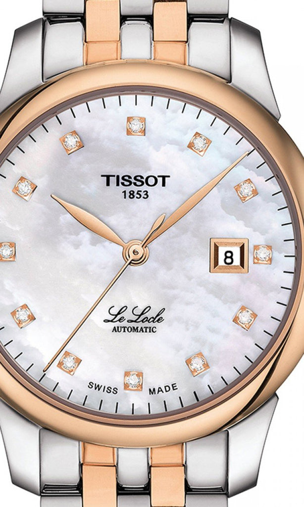 Tissot Le Locle Automatic Lady Mother of Pearl Dial Two Tone Steel Strap Watch For Women - T006.207.22.116.00 Buy Now By Tissot