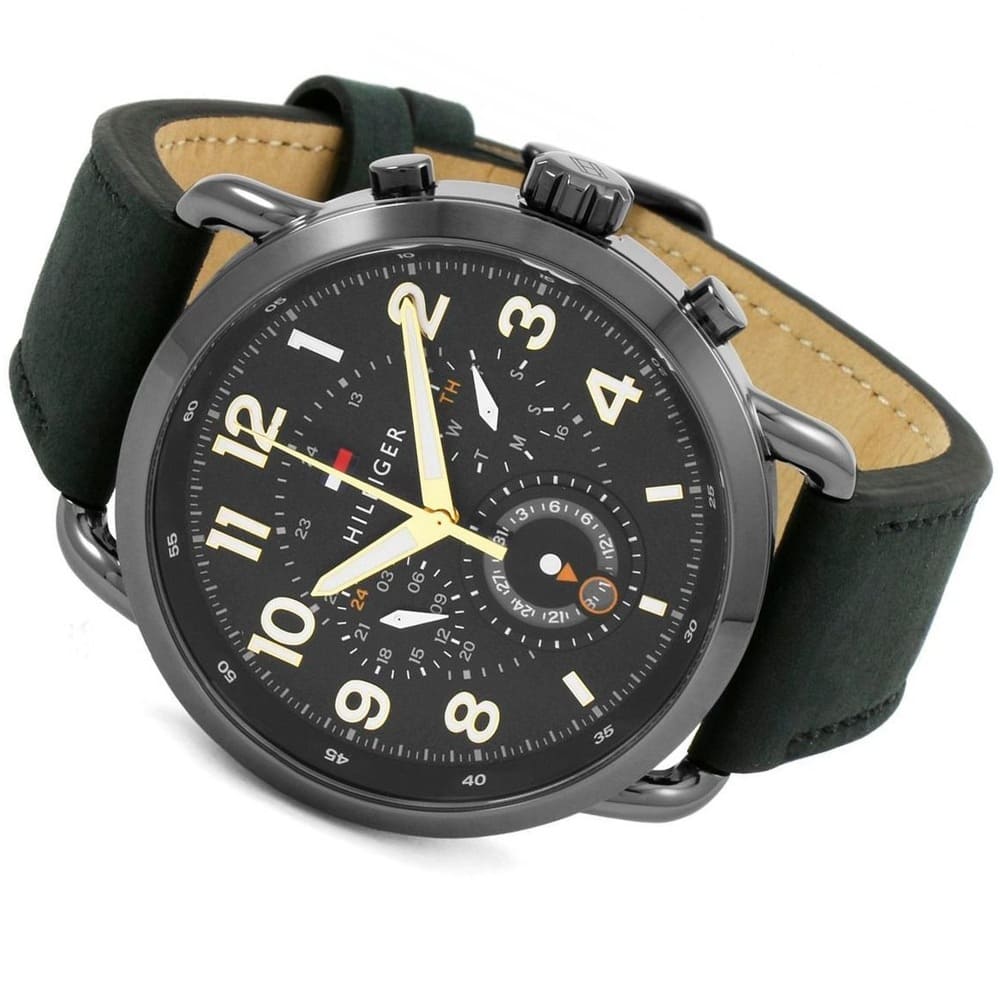 Tommy Hilfiger Briggs Black Dial Black Leather Strap Watch for Men - 1791426 Buy Now By Tommy Hilfiger