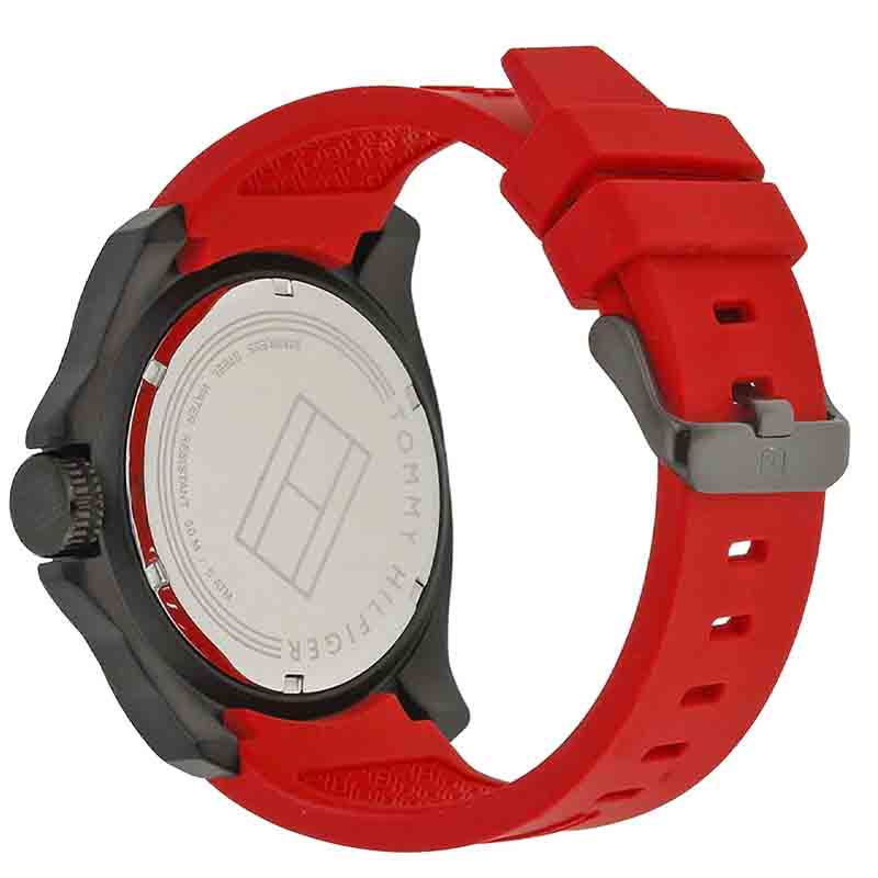 Tommy Hilfiger Windsurf Black Dial Red Rubber Strap Watch for Men - 1791112 Buy Now By Tommy Hilfiger