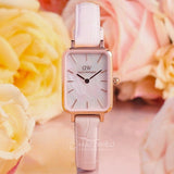 Daniel Wellington Quadro Pressed Mother of Pearl Pink Dial Pink Leather Strap Watch For Women - DW00100508 Buy Now By Daniel Wellington