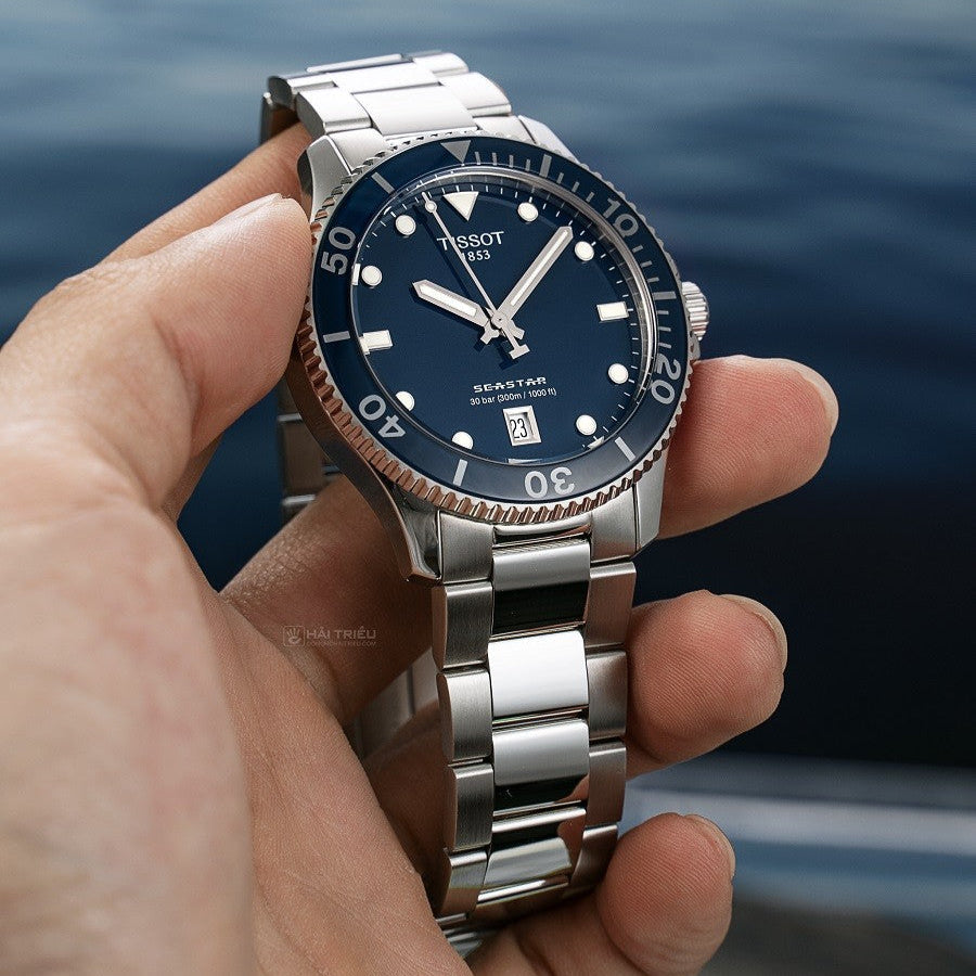 Tissot Seastar 1000 Blue Dial Silver Steel Strap Watch For Men - T120.410.11.041.00