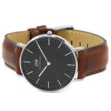Daniel Wellington Classic Durham Black Dial Brown Leather Strap Watch For Women - DW00100142 Buy Now By Daniel Wellington