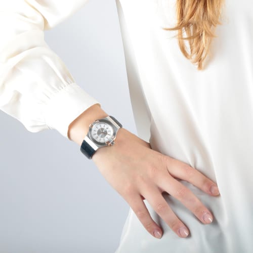 Maserati Potenza Diamonds Silver Dial Blue Leather Strap Watch For Women - R8851108502 Buy Now By Maserati