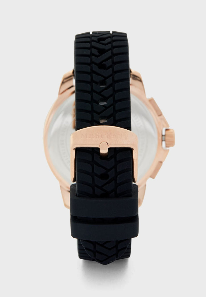 Maserati Successo 44mm Black Rose Gold Dial Black Rubber Strap Watch For Men - R8871621012 Buy Now By Maserati