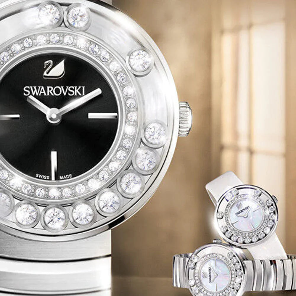 Swarovski Lovely Crystal Black Dial Silver Steel Strap Watch for Women - 1160305 Buy Now By Swarovski