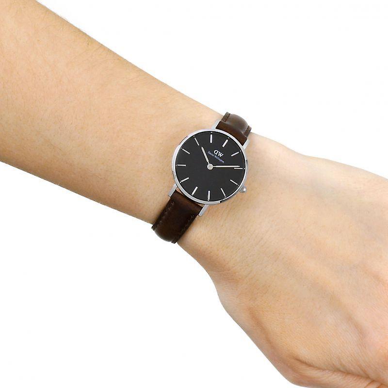 Daniel Wellington Classic Petite Bristol Black Dial Brown Leather Strap Watch For Women - DW00100233 Buy Now By Daniel Wellington