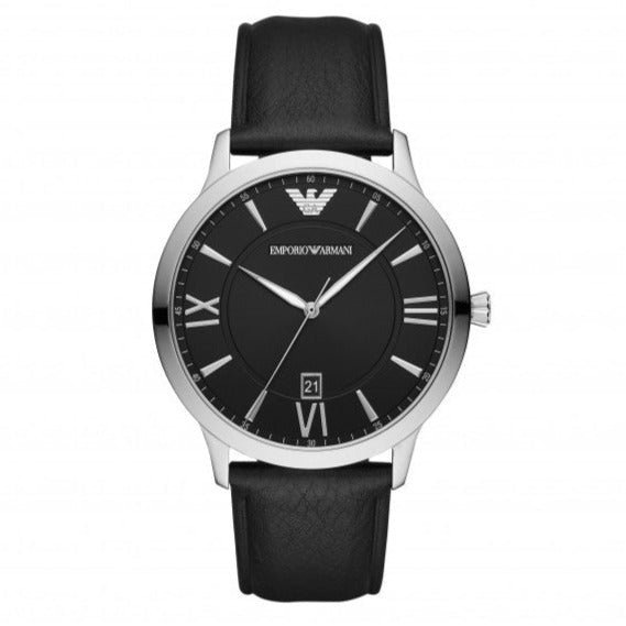 Emporio Armani Giovanni Analog Black Dial Black Leather Strap Watch For Men - AR11210 Buy Now By Emporio Armani