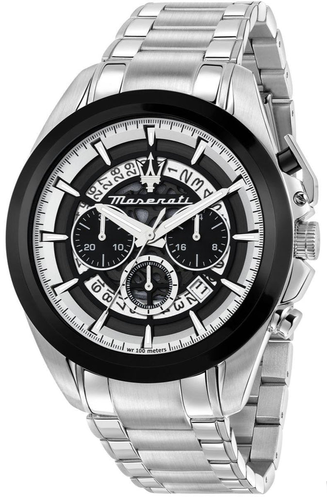 Maserati Traguardo Chronograph Black Dial Silver Steel Strap Watch For Men - R8873612059 Buy Now By Maserati