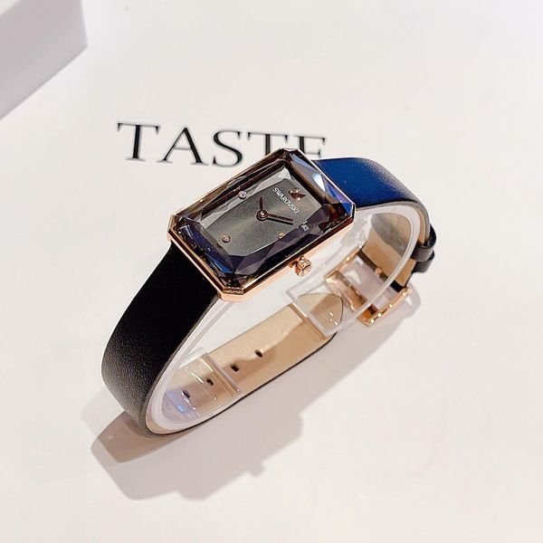 Swarovski Uptown Black Dial Black Leather Strap Watch for Women - 5547710 Buy Now By Swarovski