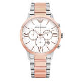 Emporio Armani Giovanni Chronograph Quartz White Dial Two Tone Steel Strap Watch For Men - AR11209 Buy Now By Emporio Armani