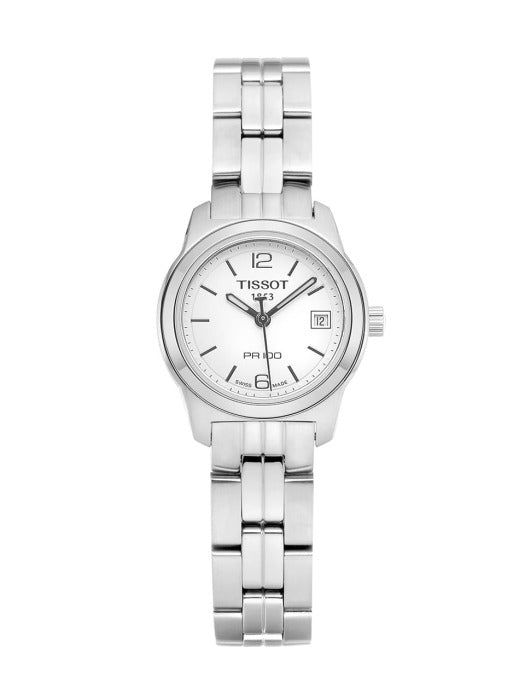 Tissot T Classic PR100 Watch Ladies White Dial Stainless Steel For Women - T049.210.11.017.00 Buy Now By Tissot