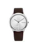 Calvin Klein Minimal Silver Dial Brown Leather Strap Watch for Men - K3M221G6 Buy Now By Calvin Klein
