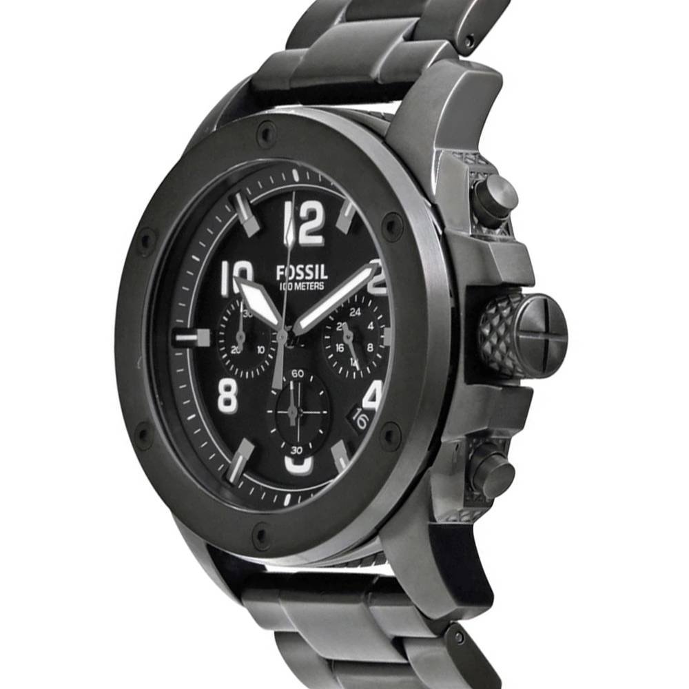 Fossil Machine Chronograph Black Dial Black Steel Strap Watch for Men - FS4927 Buy Now By Fossil