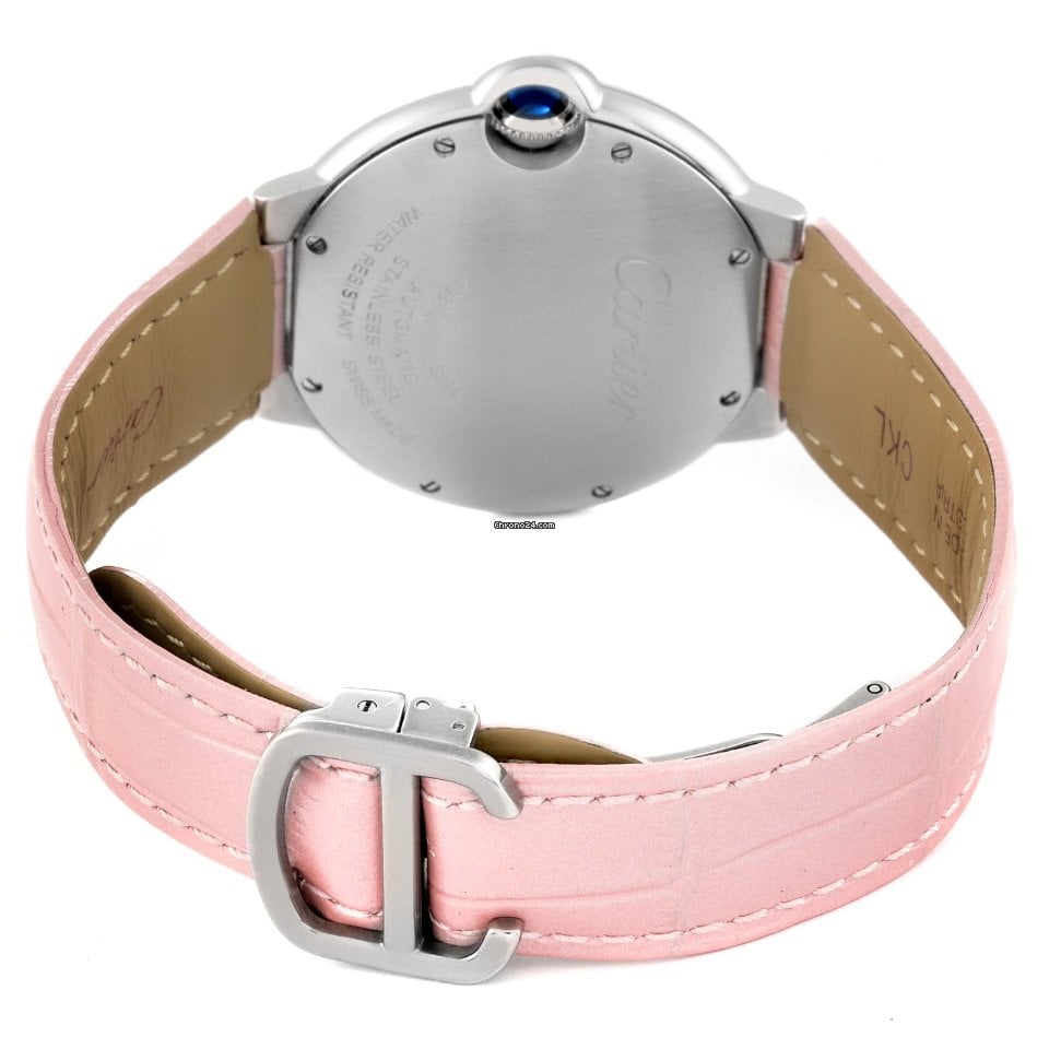 Cartier Ballon Bleu De Cartier Pink Dial Pink Leather Strap Watch for Women - WSBB0007 Buy Now By Cartier