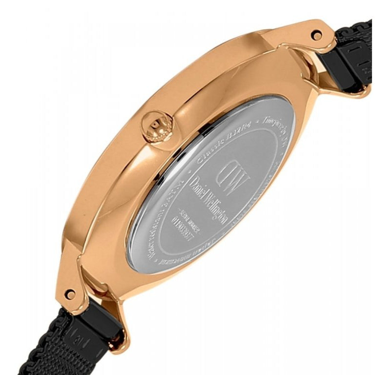 Daniel Wellington Petite Ashfield Black Dial Black Mesh Strap Watch For Women - DW00100245 Buy Now By Daniel Wellington