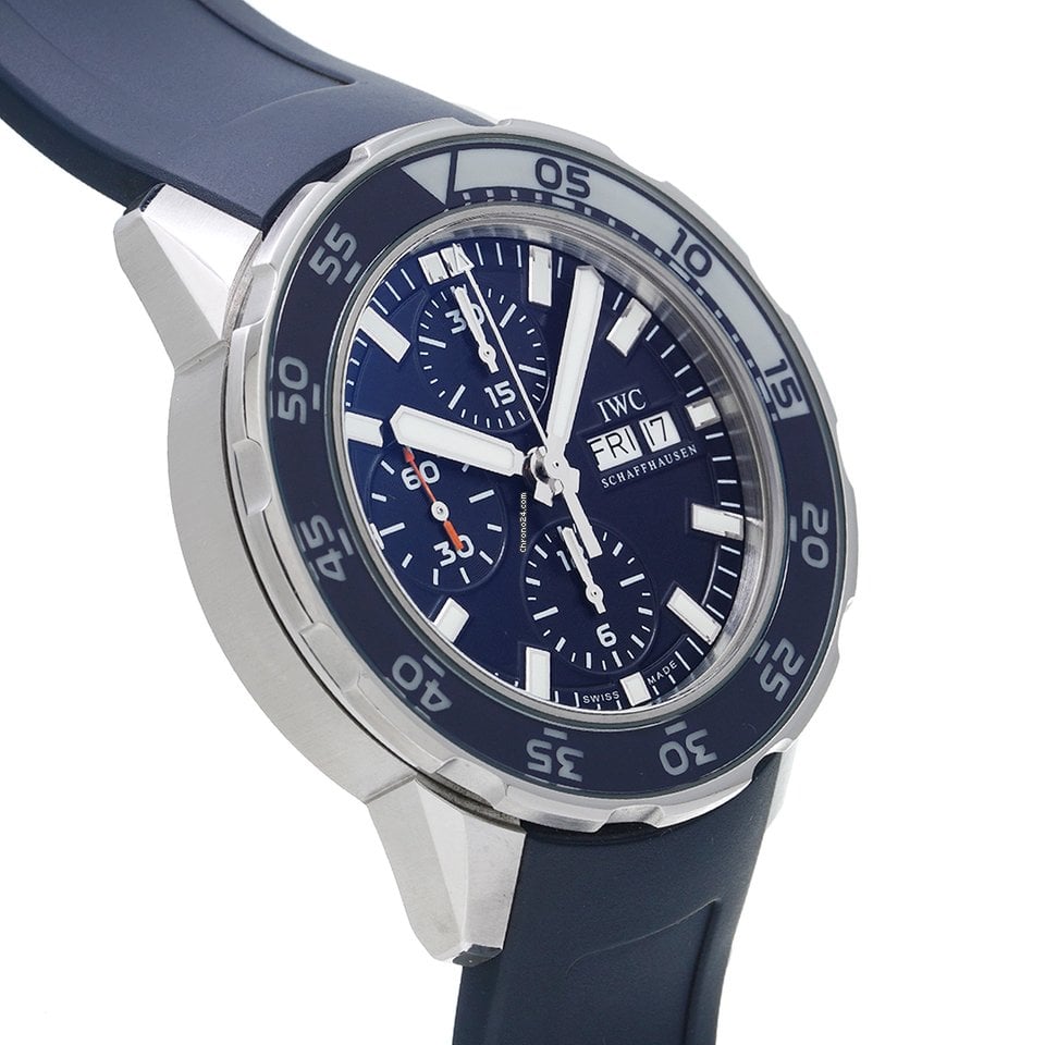 IWC Aquatimer Chronograph Blue Dial Blue Rubber Strap Watch for Men - IW376711 Buy Now By IWC