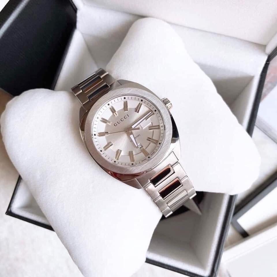 Gucci G Timeless GG2570 Silver Dial Silver Steel Strap Watch For Men - YA142402 Buy Now By Gucci