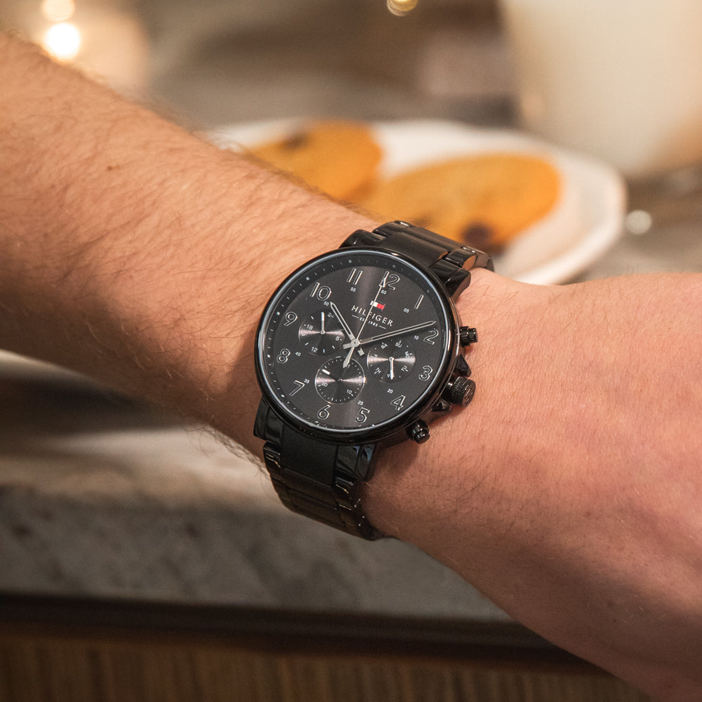 Tommy Hilfiger Daniel Black Dial Black Steel Strap Watch for Men - 1710383 Buy Now By Tommy Hilfiger