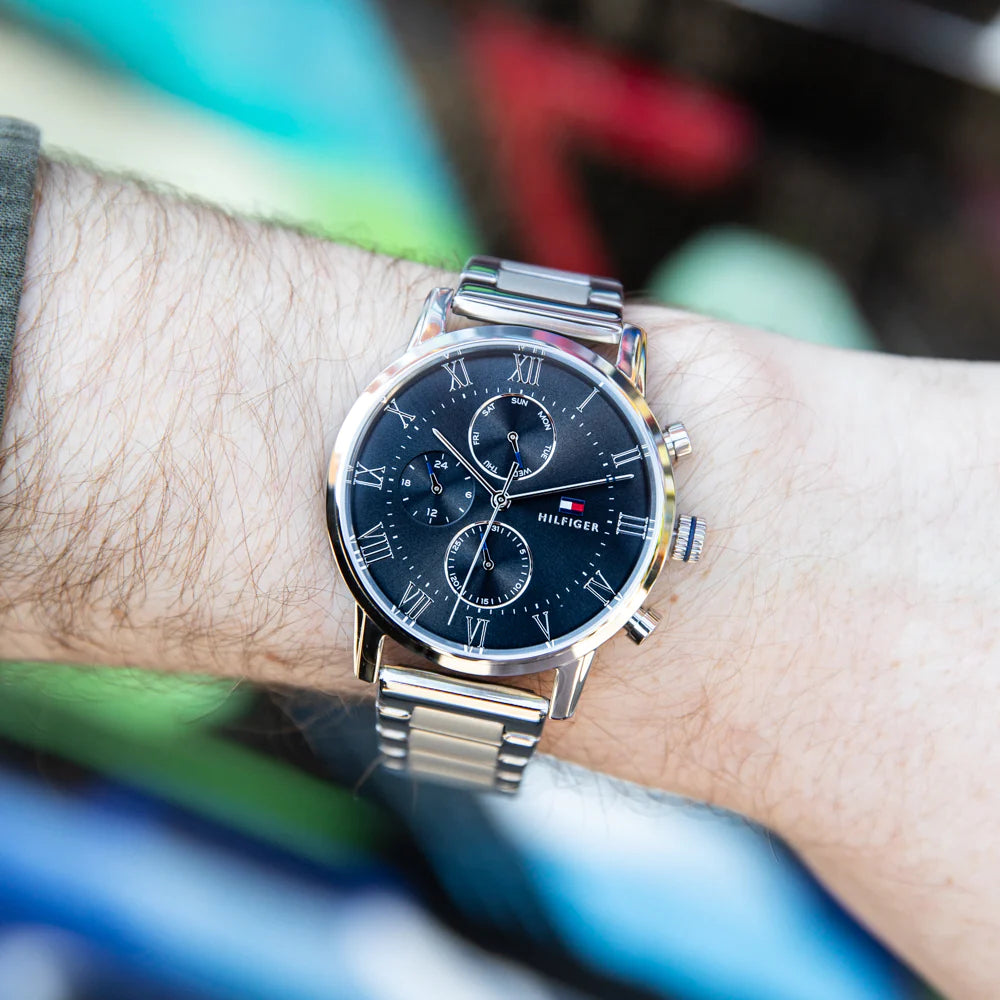 Tommy Hilfiger Kane Chronograph Grey Dial Silver Steel Strap Watch for Men - 1791397 Buy Now By Tommy Hilfiger