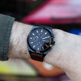 Fossil Everett Chronograph Black Dial Brown Leather Strap Watch for Men - FS5798 Buy Now By Fossil