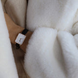 Daniel Wellington Quadro White Dial Black Leather Strap Watch For Women - DW00100434 Buy Now By Daniel Wellington