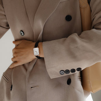 Daniel Wellington Quadro White Dial Black Leather Strap Watch For Women - DW00100434 Buy Now By Daniel Wellington