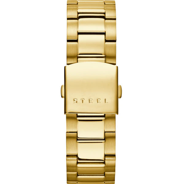Guess Atlas Chronograph Black Dial Gold Steel Strap Watch for Men - W0668G8 Buy Now By Guess