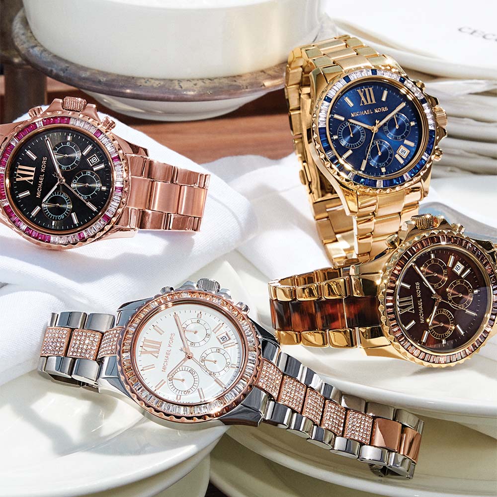 Michael Kors Everest Chronograph Silver Dial Two Tone Steel Strap Watch For Women - MK6975 Buy Now By Michael Kors