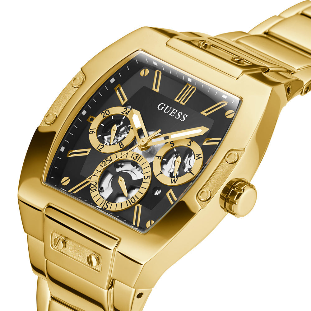 Guess Phoenix Multi Function Black Dial Gold Steel Strap Watch for Men - GW0456G1 Buy Now By Guess