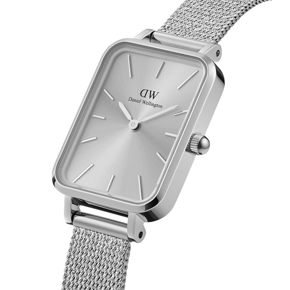 Daniel Wellington Quadro Unitone Silver Dial Silver Mesh Strap Watch For Women - DW00100486 Buy Now By Daniel Wellington