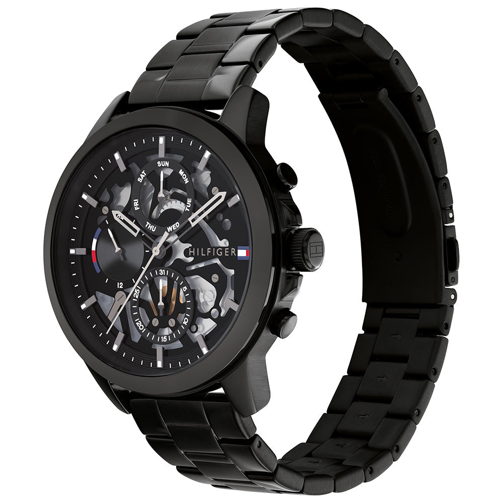 Tommy Hilfiger Henry Chronograph Black Dial Black Steel Strap Watch For Men - 1710478 Buy Now By Tommy Hilfiger