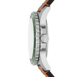 Fossil Dillinger Luggage Chronograph Green Dial Brown Leather Strap Watch for Men - FS5734 Buy Now By Fossil