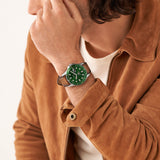 Fossil Dillinger Luggage Chronograph Green Dial Brown Leather Strap Watch for Men - FS5734 Buy Now By Fossil