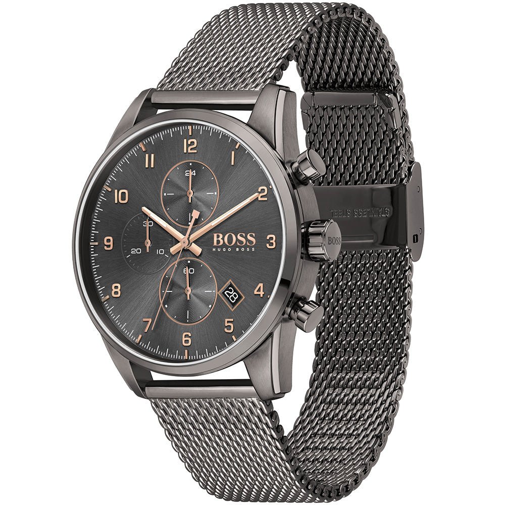 Hugo Boss Skymaster Grey Dial Grey Mesh Bracelet Watch for Men - 1513837 Buy Now By Hugo Boss