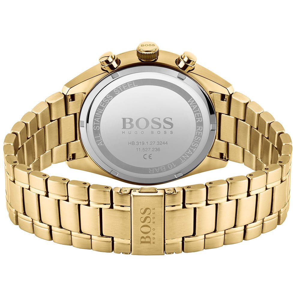 Hugo Boss Champion Black Dial Gold Steel Strap Watch for Men - 1513848 Buy Now By Hugo Boss