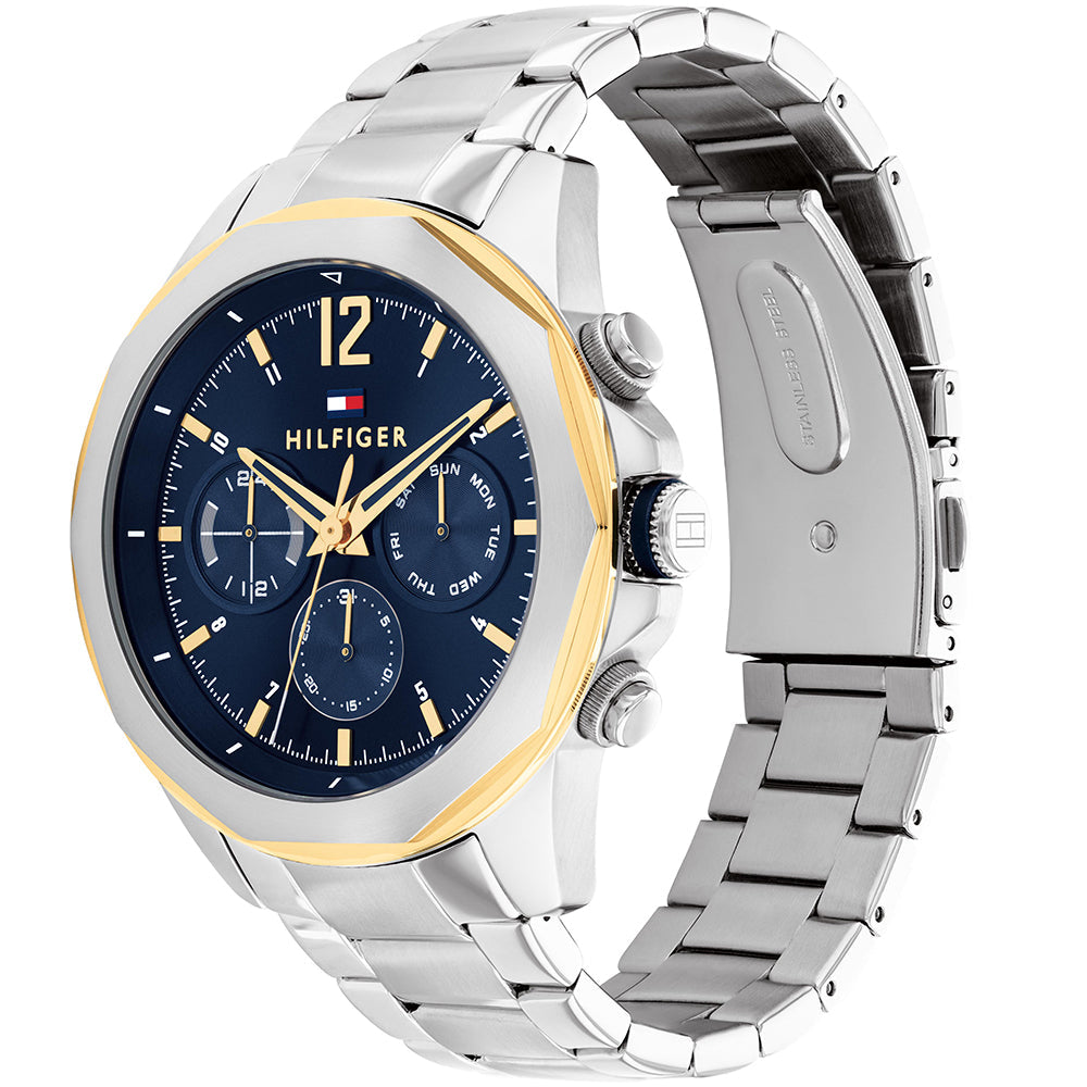 Tommy Hilfiger Lars Chronograph Blue Dial Silver Steel Strap Watch For Men - 1792059 Buy Now By Tommy Hilfiger