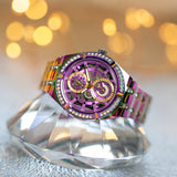 Guess Allara Quartz Purple Dial Purple Steel Strap Watch For Women - GW0604L4 Buy Now By Guess